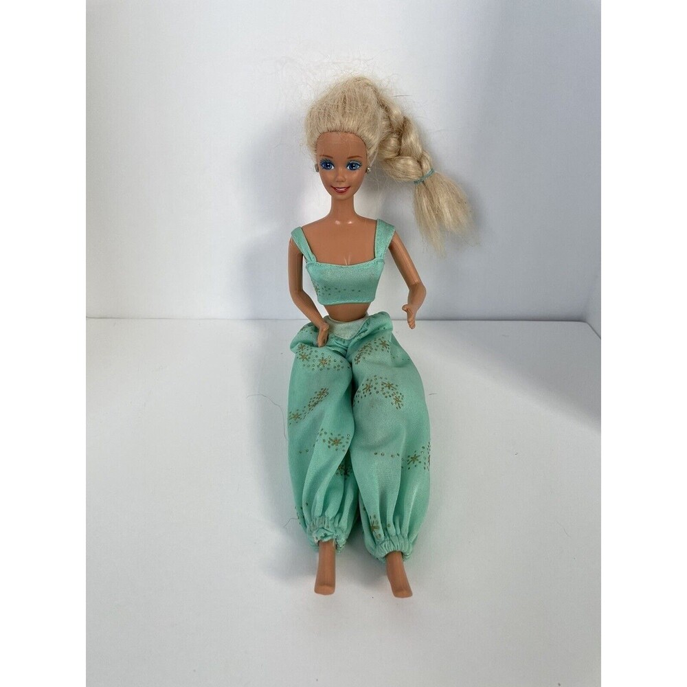 Barbie with Teal and Silver Outfit, Hareem Pants and Top. Teal, silver,